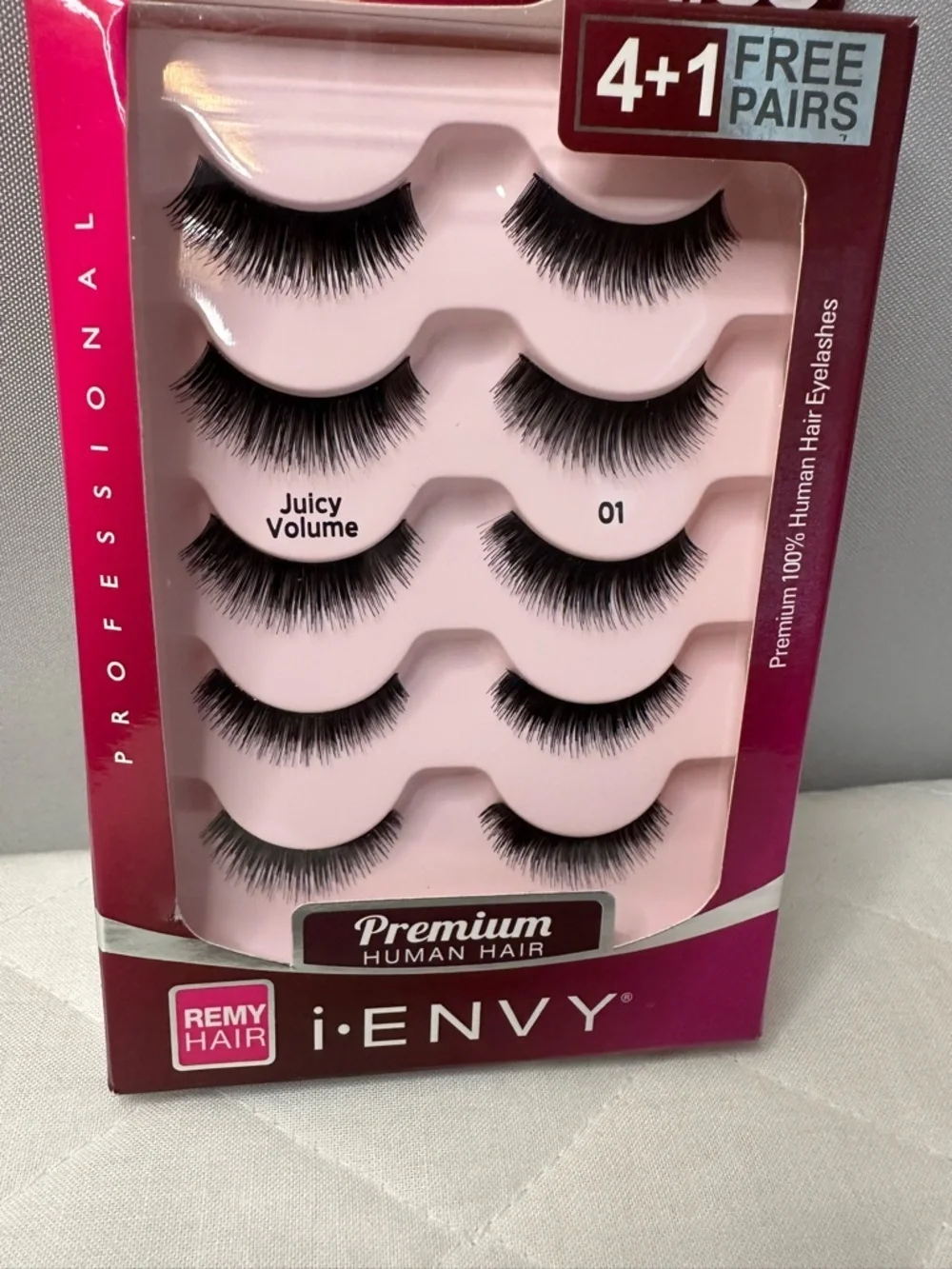 Kiss i-ENVY Juicy Volume False Eyelashes (4+1Pack) 100% Human Hair KPEM12 NEW